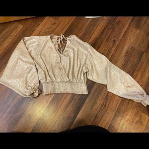Cheetah print cropped shirt